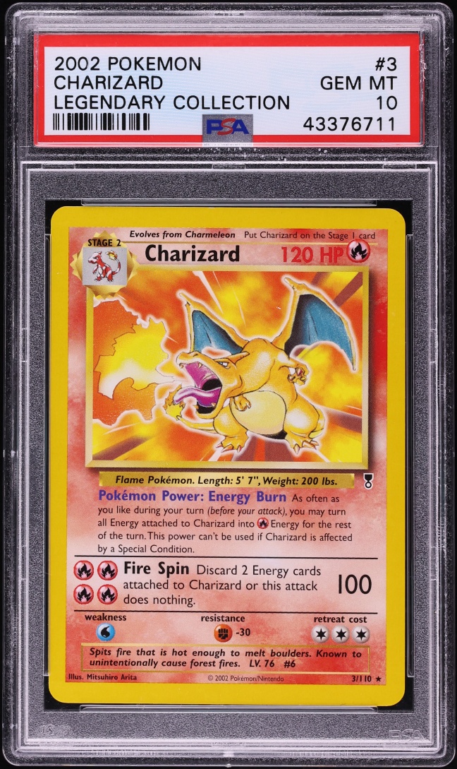 2002 Pokemon Legendary Collection Charizard #3 PSA 10 GEM MINT