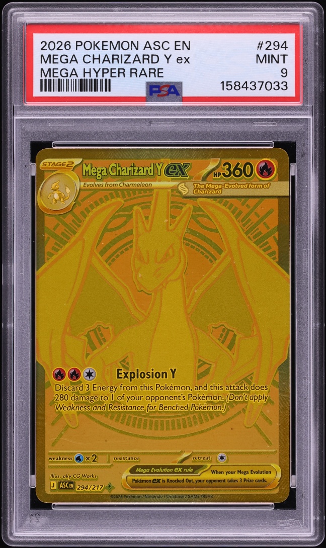 2026 Pokemon Mega Evolution Ascended Heroes MHR Mega Charizard Y ex #294 PSA 9 MINT