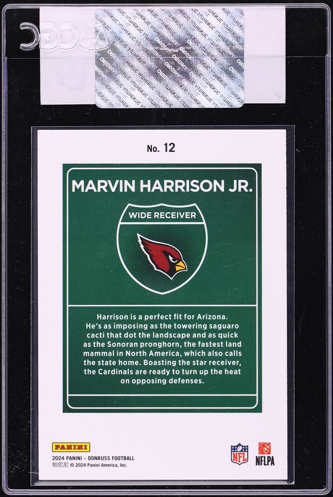 2024 Donruss Downtown Marvin Harrison Jr. ROOKIE #12 CGC AUTH