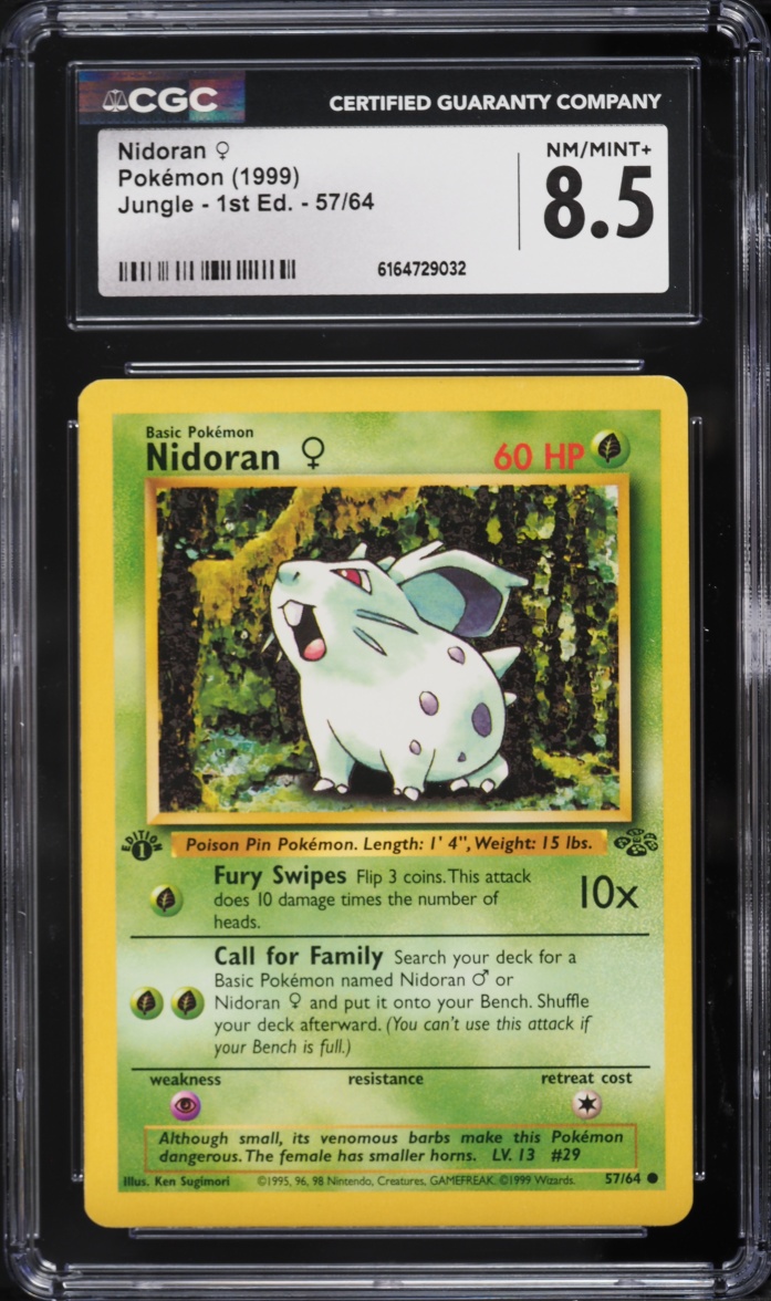 1999 Pokemon Jungle 1st Edition Nidoran #57 CGC 8.5 NM-MT+