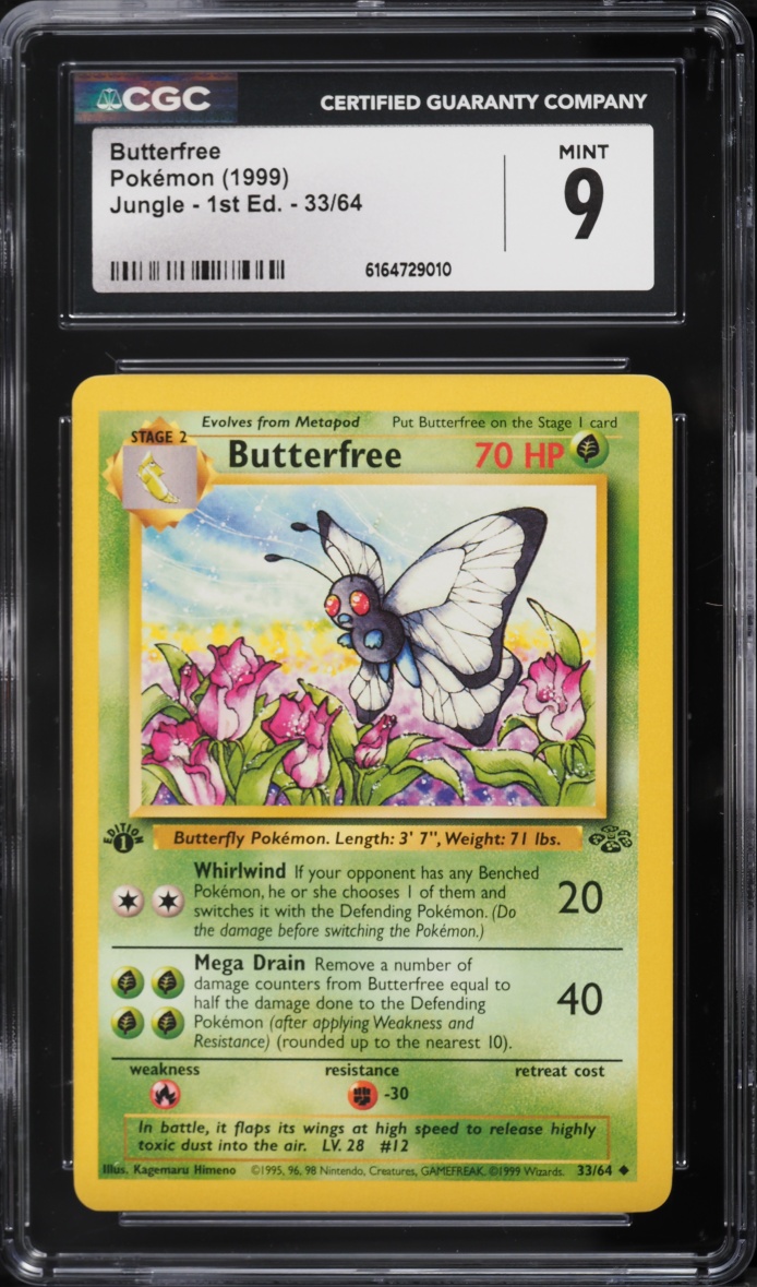 1999 Pokemon Jungle 1st Edition Butterfree #33 CGC 9 MINT