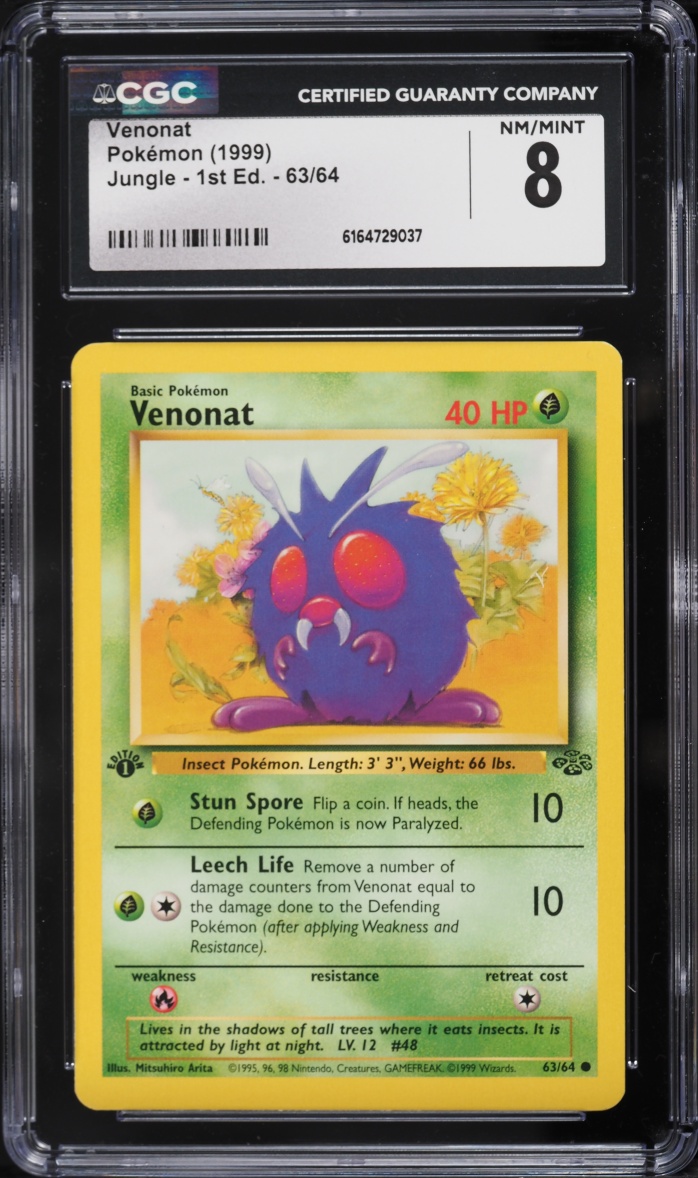 1999 Pokemon Jungle 1st Edition Venonat #63 CGC 8 NM-MT