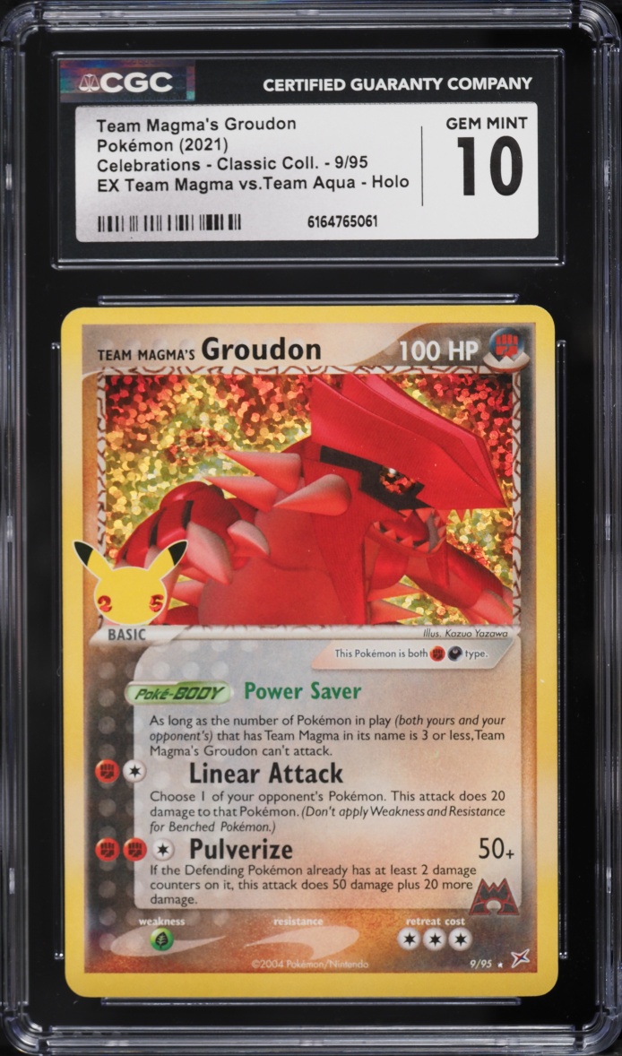 2021 Pokemon Sword & Shield Celebrations Classic Holo Team Magma's Groudon #9 CGC 10 GEM MINT