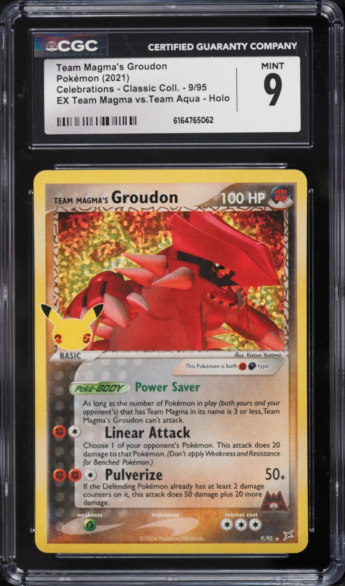 2021 Pokemon Sword & Shield Celebrations Classic Holo Team Magma's Groudon #9 CGC 9 MINT