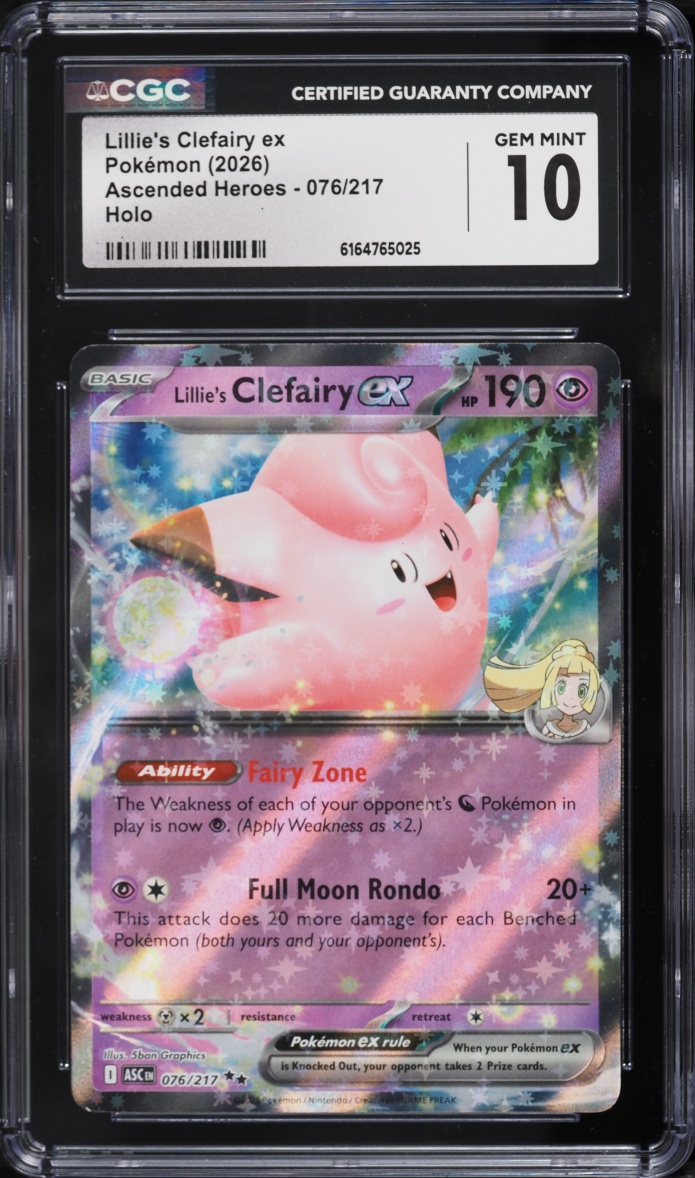2026 Pokemon Mega Evolution Ascended Heroes Holo Lillie's Clefairy ex #76 CGC 10 GEM MINT