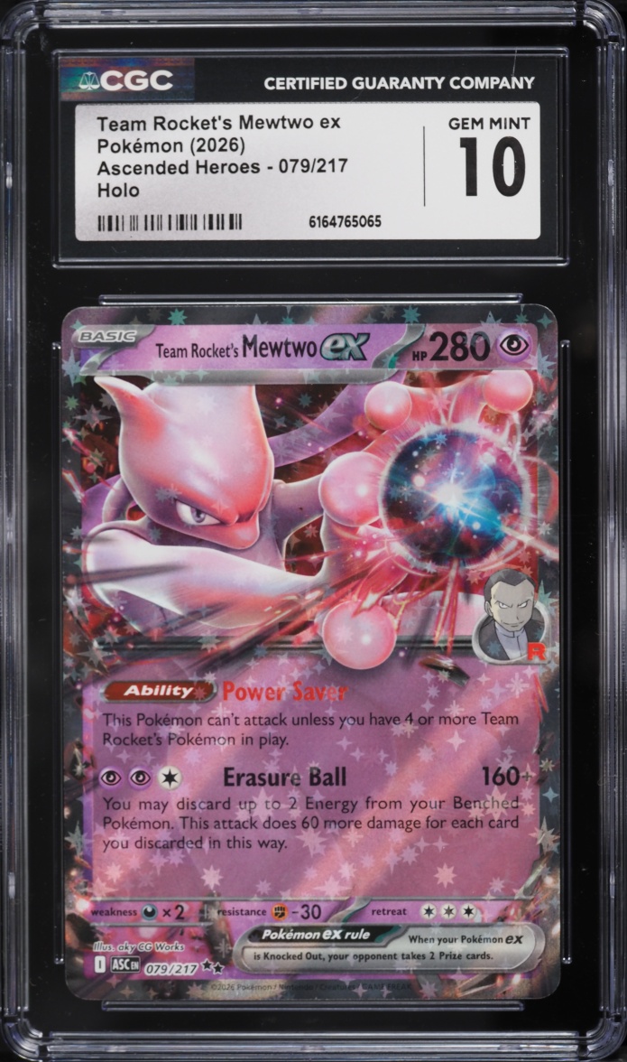 2026 Pokemon Mega Evolution Ascended Heroes Holo Team Rocket's Mewtwo EX #79 CGC 10 GEM MINT