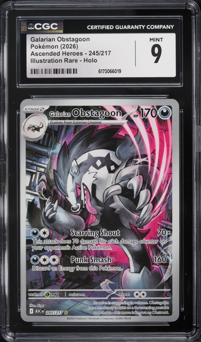 2026 Pokemon Mega Evolution Ascended Heroes IR Galarian Obstagoon #245 CGC 9 MINT