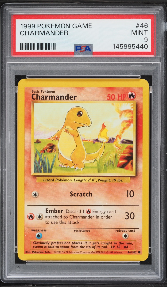 1999 Pokemon Base Set Charmander #46 PSA 9 MINT