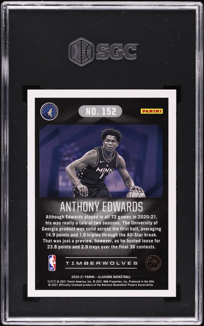 2020 Panini Illusions Anthony Edwards ROOKIE #152 SGC 9.5 MINT+