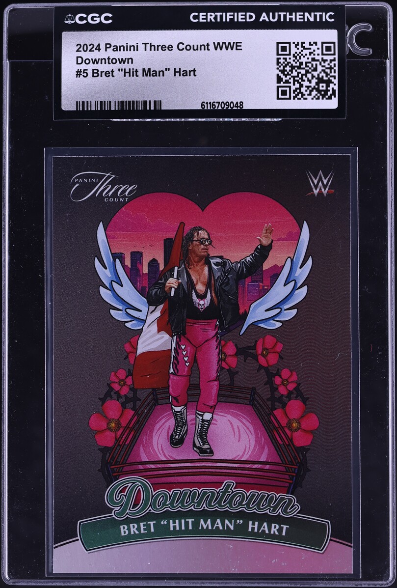 2024 Panini Three Count WWE Downtown Bret "Hit Man" Hart #5 CGC AUTH