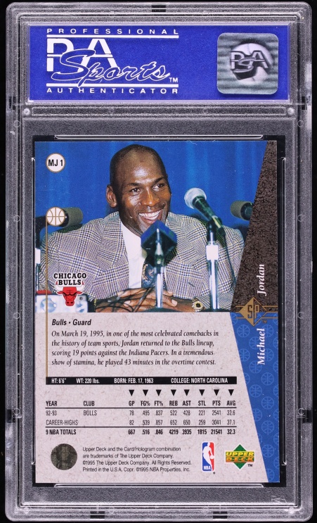 1994 SP Red Michael Jordan #MJ1 PSA 10 GEM MINT