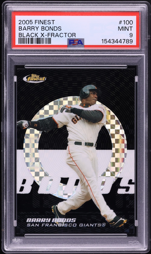2005 Finest Black Xfractor Barry Bonds /25 #100 PSA 9 MINT