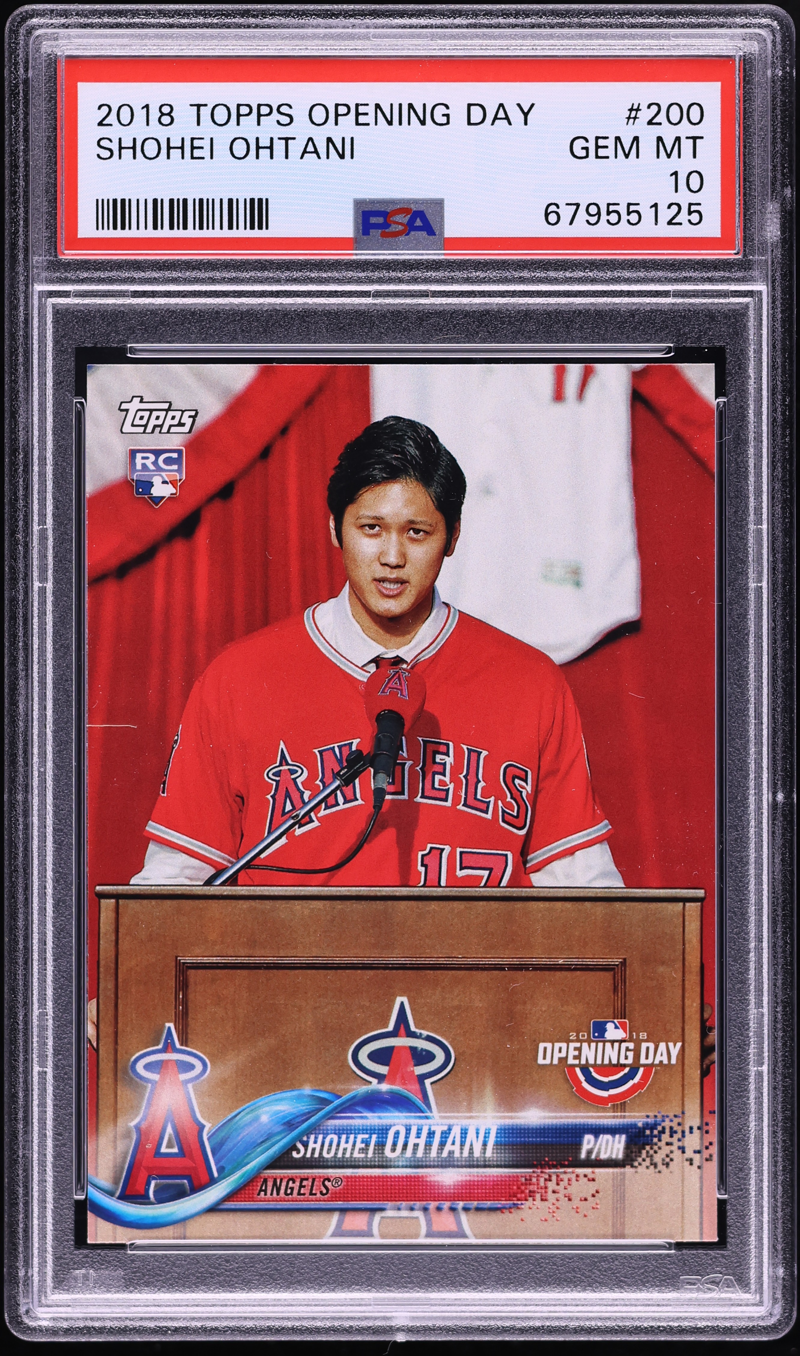 2018 Topps Opening Day Shohei Ohtani ROOKIE #200 PSA 10 GEM MINT