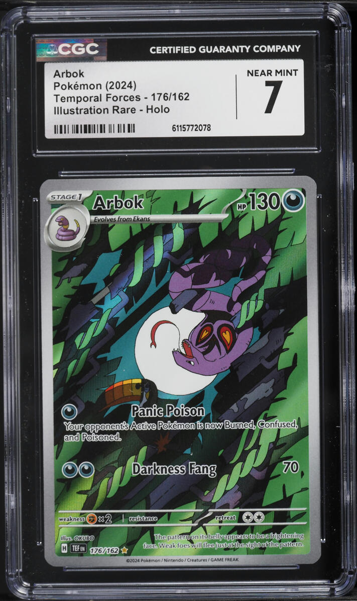2024 Pokemon Scarlet & Violet Temporal Forces IR Arbok #176 CGC 7 NRMT