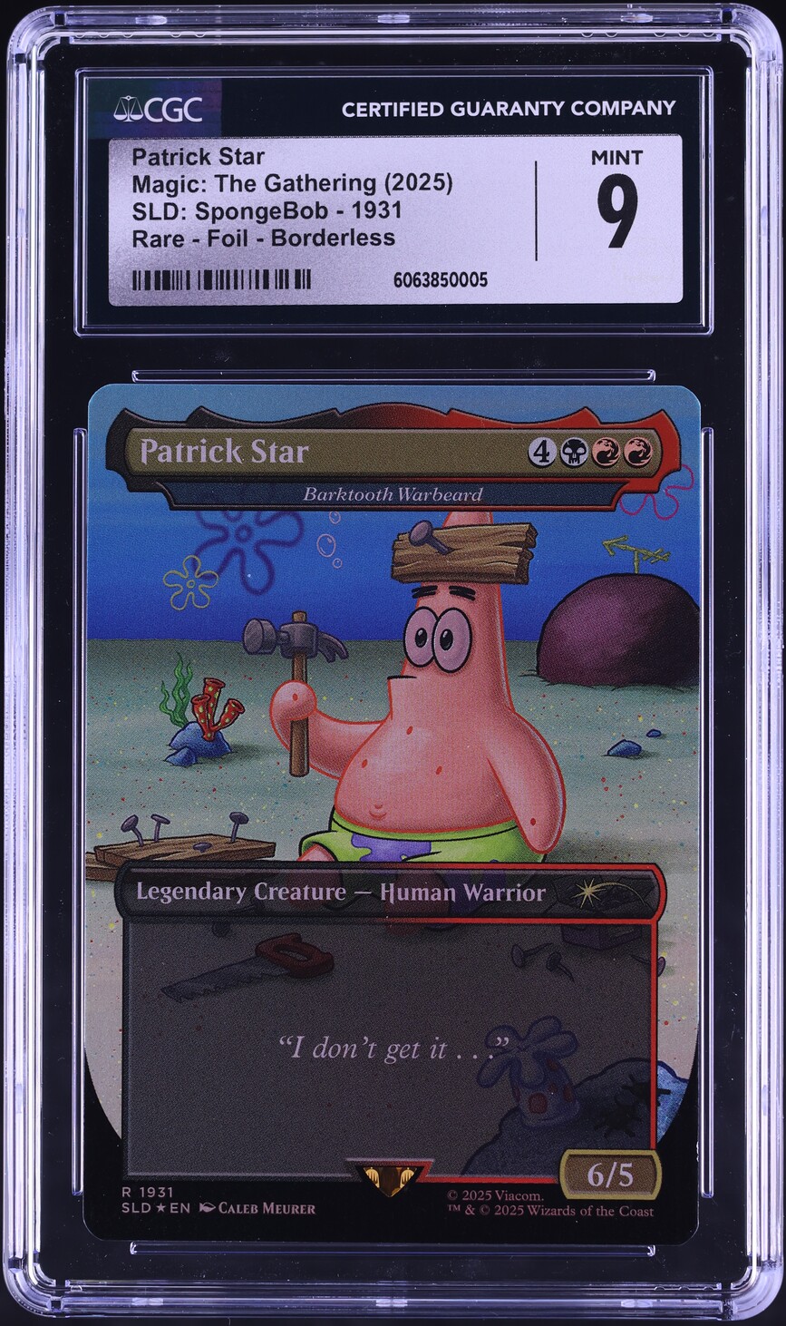 2025 Magic The Gathering MTG SLD SpongeBob Foil Borderless Patrick Star CGC 9