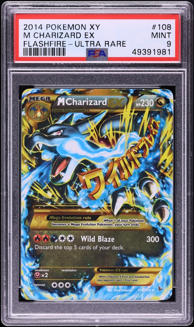 2014 Pokemon XY Flashfire SEC M Charizard EX #108 PSA 9 MINT