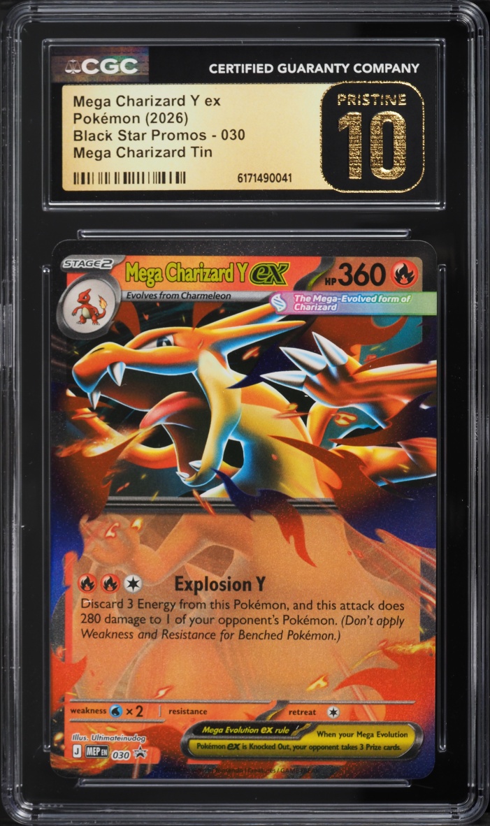 2026 Pokemon Mega Evolution Black Star Promo Tin Mega Charizard Y ex #30 CGC 10 PRISTINE