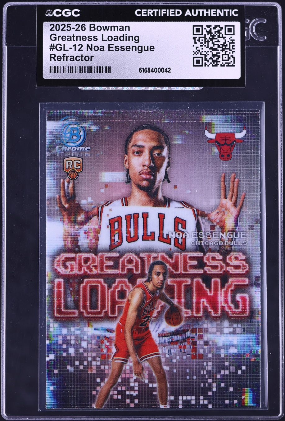 2025 Bowman Chrome Greatness Loading Refractor Noa Essengue ROOKIE #GL-12 CGC AUTH
