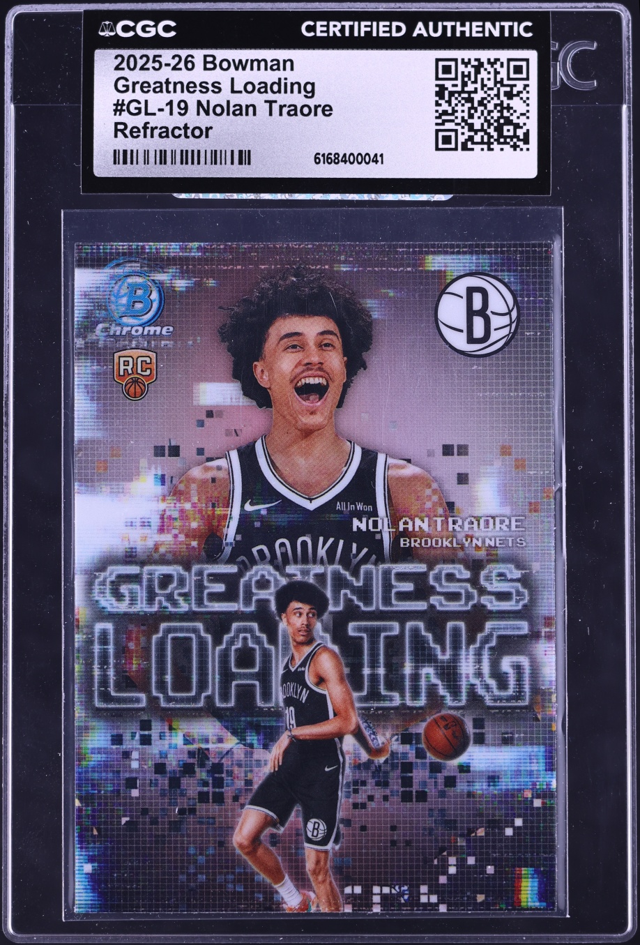 2025 Bowman Chrome Greatness Loading Refractor Nolan Traore ROOKIE #GL-19 CGC AUTH
