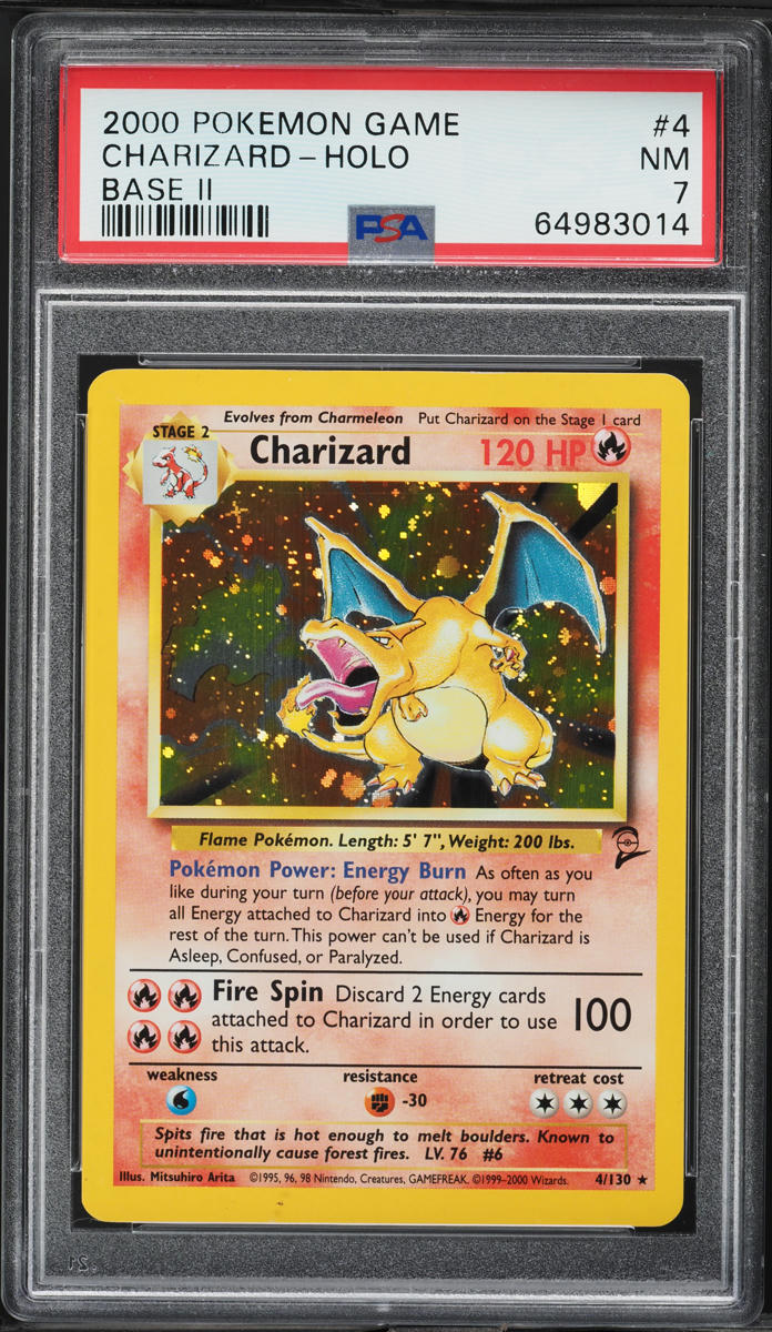 2000 Pokemon Base Set 2 Holo Charizard #4 PSA 7 NRMT on Fanatics Collect