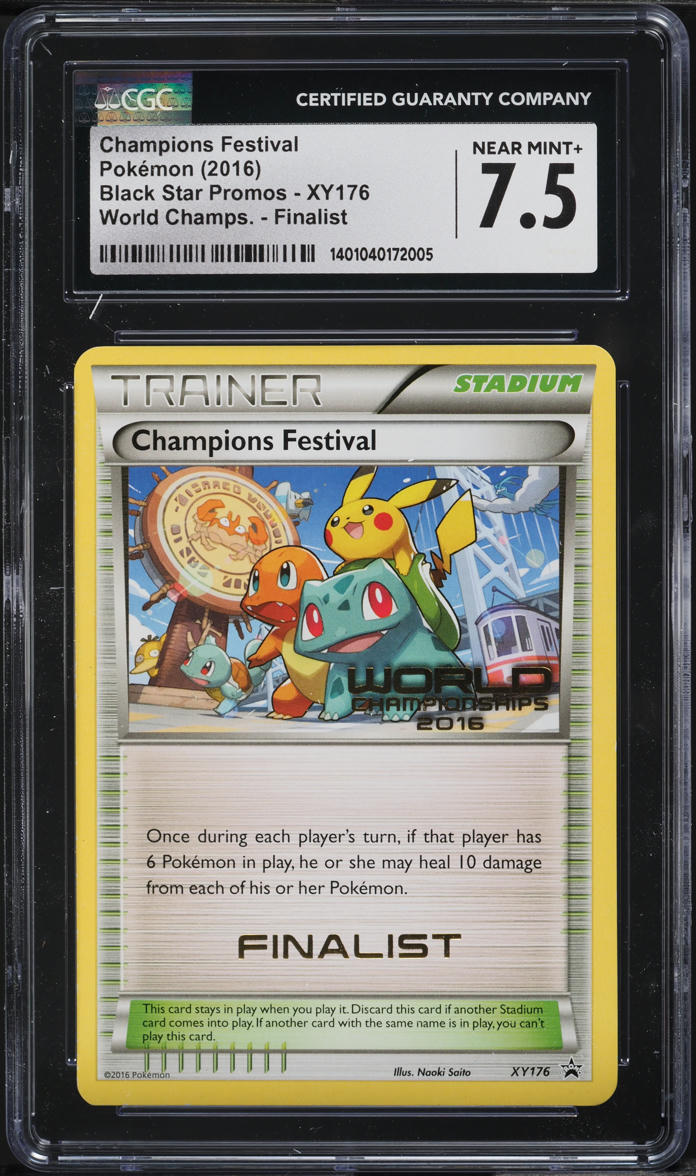 2016 Pokemon XY Promo World Championships Finalist Champions Festival CGC 7.5