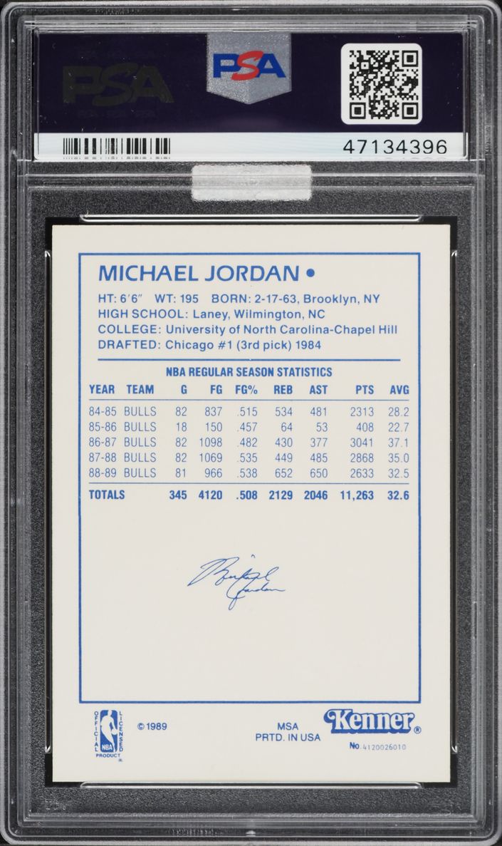 1989 Starting Lineup One On One Michael Jordan MBA PSA 10 GEM MINT