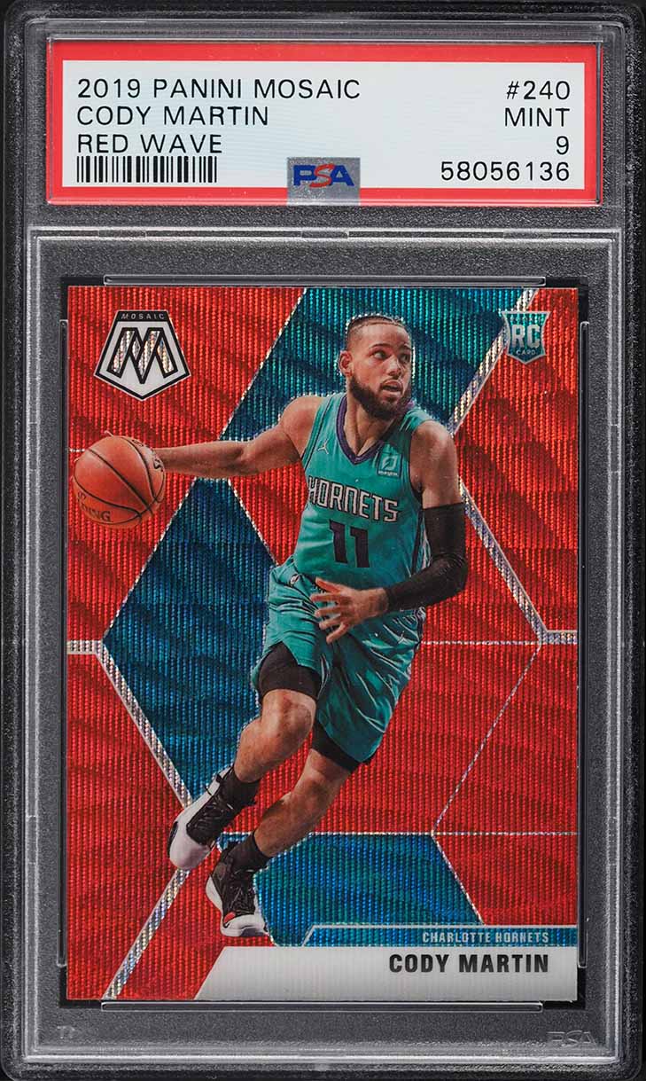 2019 Panini Mosaic Red Wave Cody Martin ROOKIE #240 PSA 9 MINT - Main Image