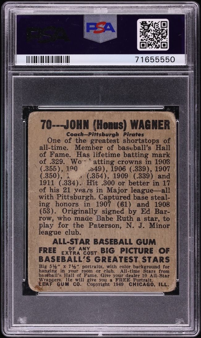 1948 Leaf Honus Wagner #70 PSA 1 PR