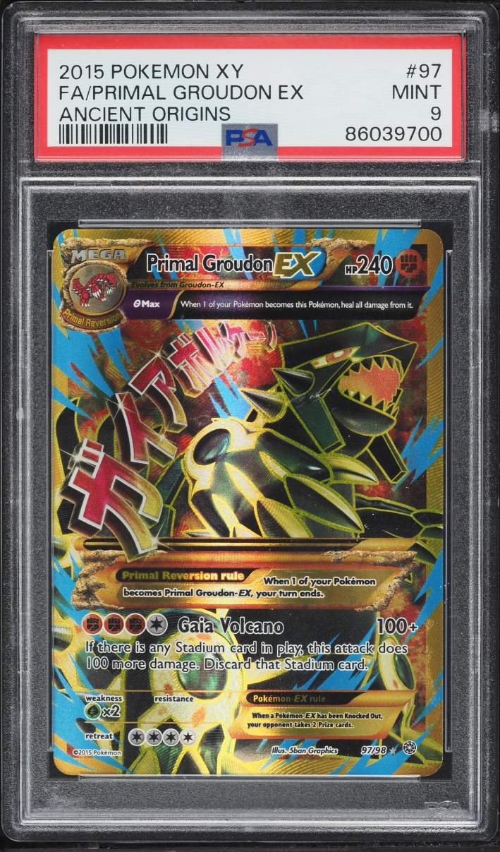 2015 Pokemon XY Ancient Origins Full Art Primal Groudon EX #97 PSA 9 MINT