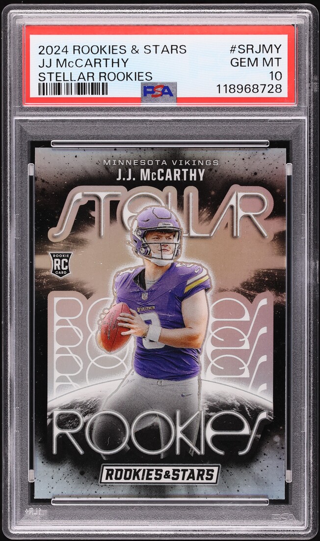 2024 Panini Rookies & Stars Stellar J.J. McCarthy ROOKIE #SR-JMY PSA 10 GEM MINT