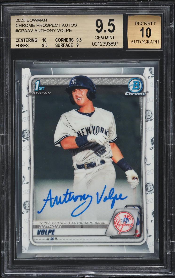 2020 Bowman Chrome Anthony Volpe PROSPECT AUTO #CPA-AV BGS 9.5 GEM MINT