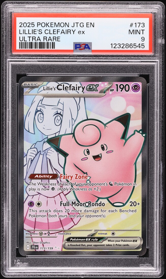 2025 Pokemon Scarlet & Violet Journey Together Full Art Lillie's Clefairy ex #173 PSA 9 MINT