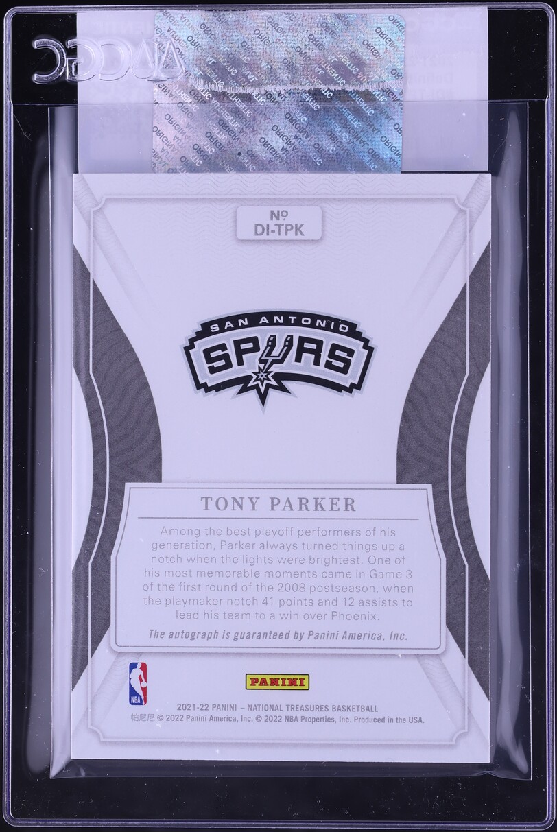 2021 National Treasures Definitive Ink Tony Parker AUTO /99 #DI