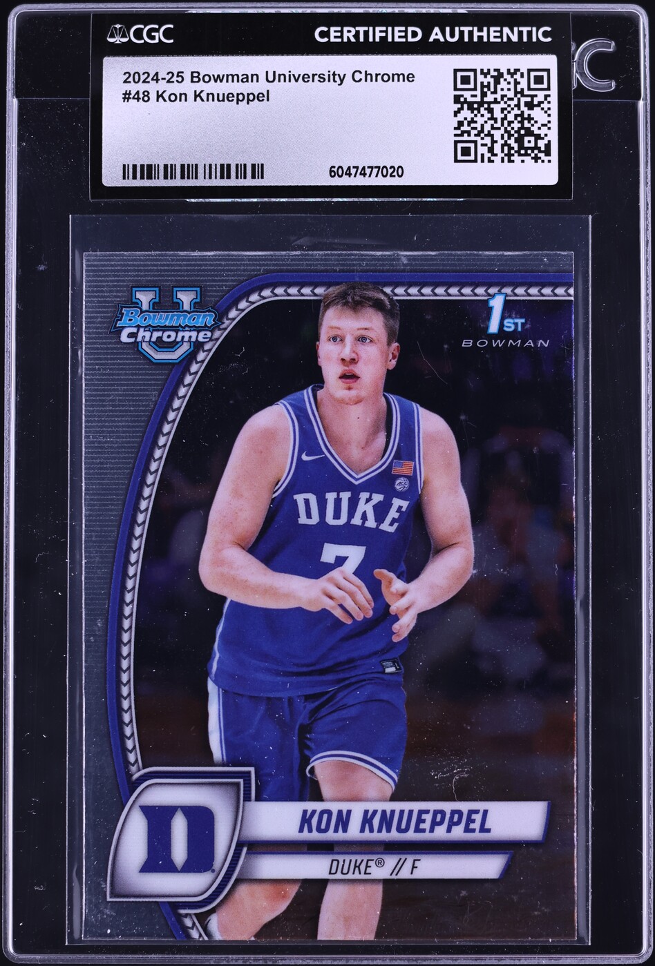 2024 Bowman Chrome University Kon Knueppel ROOKIE #48 CGC AUTH