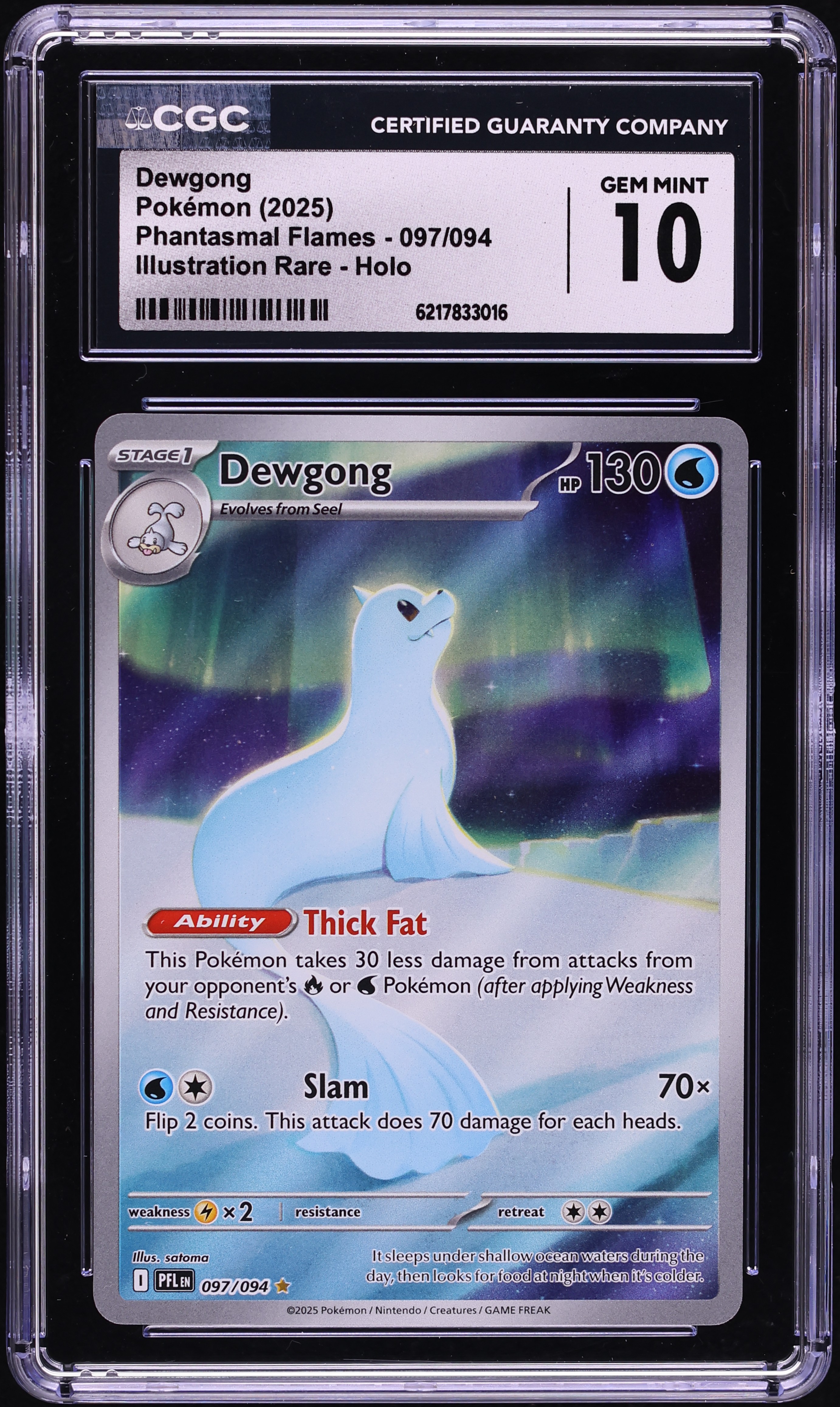 2025 Pokemon Mega Evolution Phantasmal Flames IR Dewgong #97 CGC 10 GEM MINT
