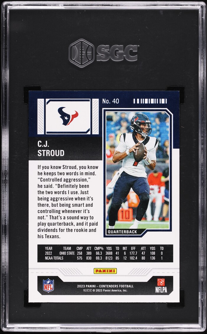 2023 Panini Contenders Retail C.J. Stroud ROOKIE #40 SGC 9 MINT