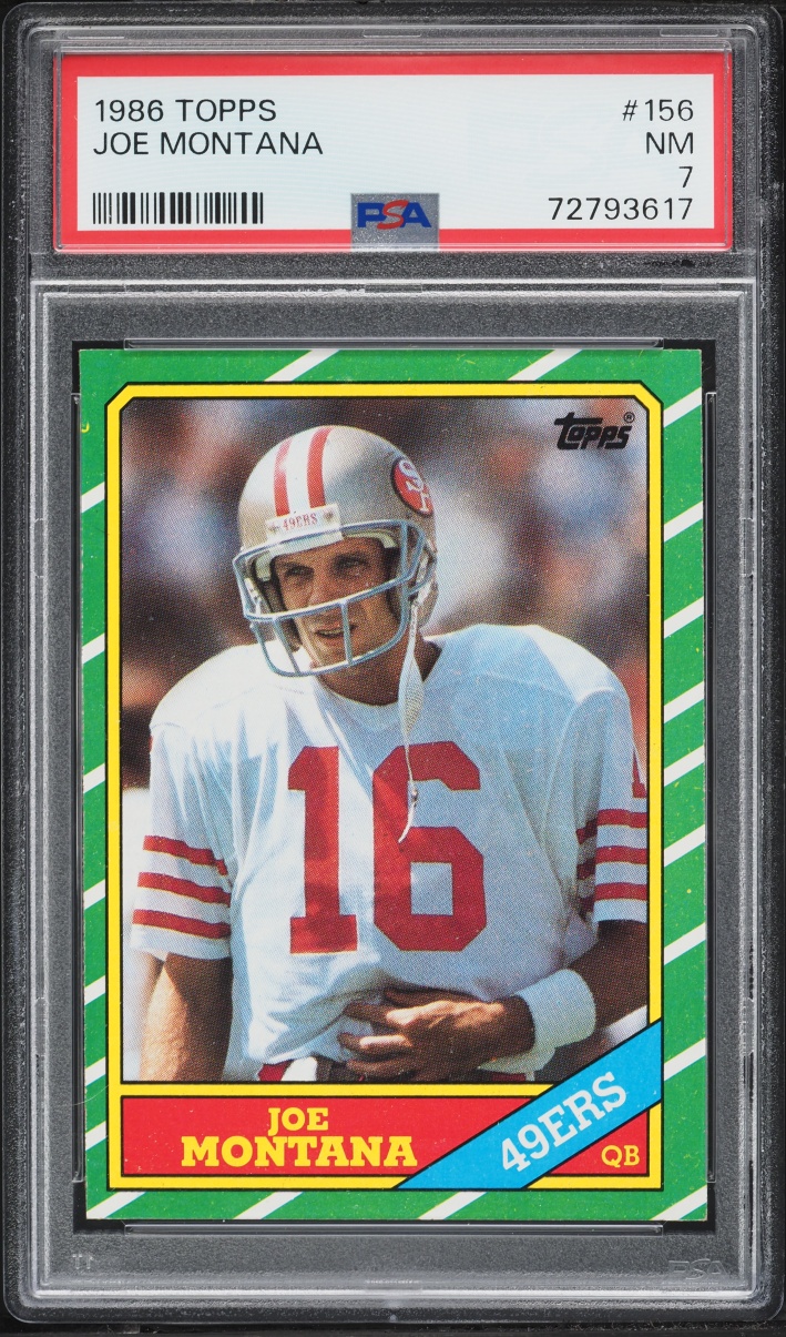 1986 Topps Football Joe Montana #156 PSA 7 NRMT
