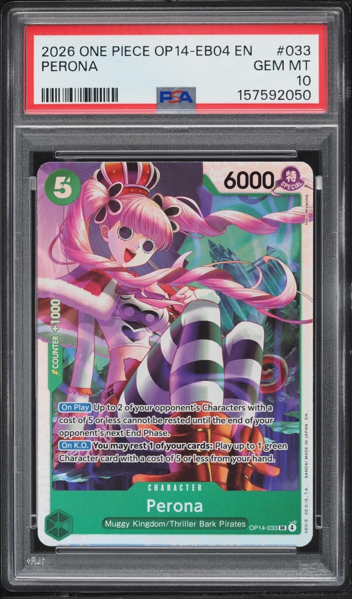 2026 One Piece The Azure Sea's Seven SR Perona #OP14-033 PSA 10 GEM MINT