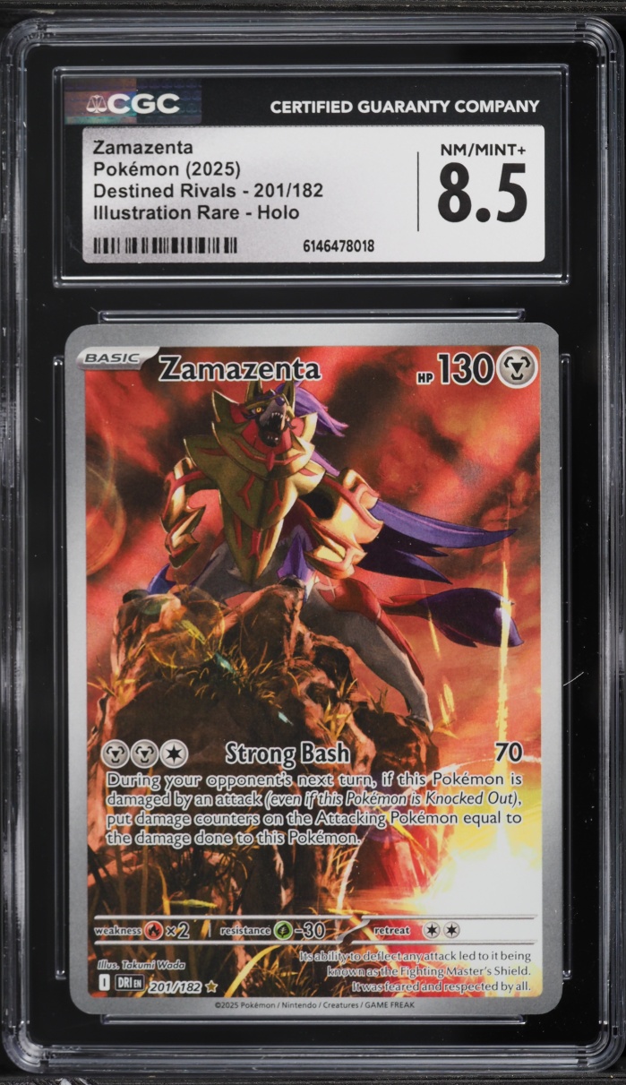 2025 Pokemon Scarlet & Violet Destined Rivals IR Zamazenta #201 CGC 8.5 NM-MT+