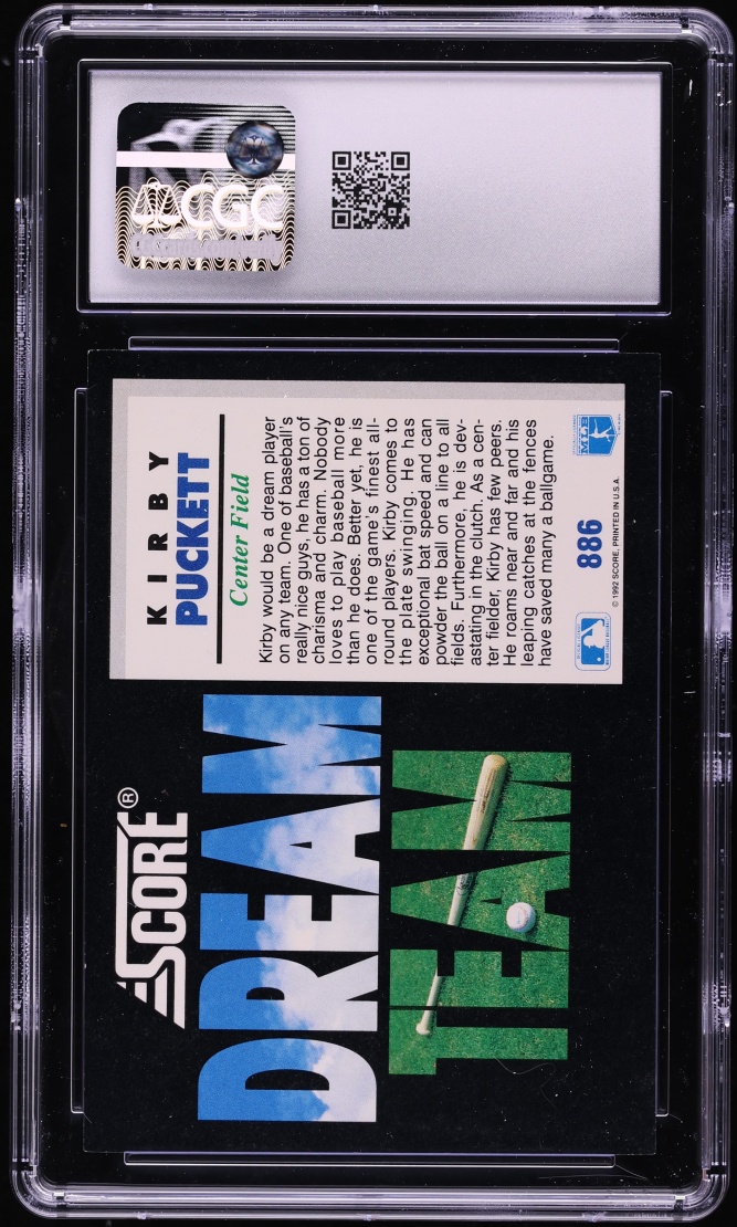 1992 Score Kirby Puckett #886 CGC 9 MINT