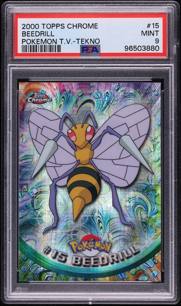 2000 Topps Chrome Pokemon Series 1 Tekno Beedrill #15 PSA 9 MINT