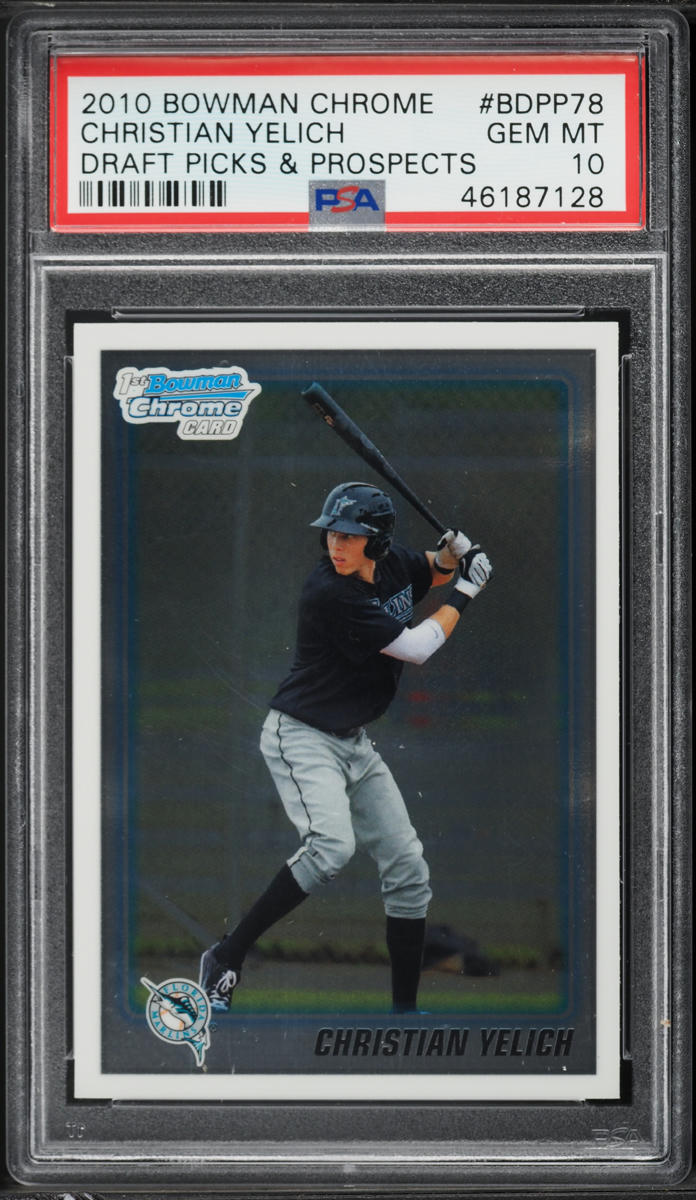 2010 Bowman Chrome Draft Christian Yelich PROSPECT #BDPP78 PSA 10 GEM MINT