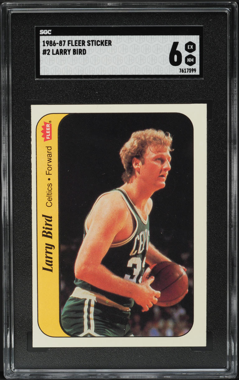 1986 Fleer Sticker Larry Bird #2 SGC 6 EXMT on Fanatics Collect
