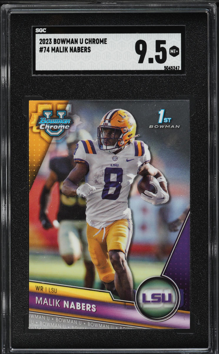2023 Bowman Chrome University Malik Nabers ROOKIE #74 SGC 9.5 MINT+