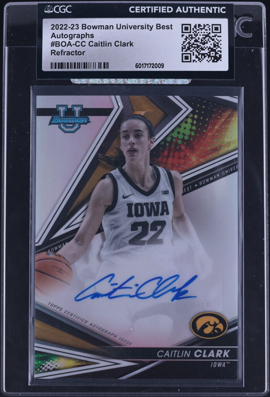 2022 Bowman University Best Refractor Caitlin Clark ROOKIE AUTO BOACC