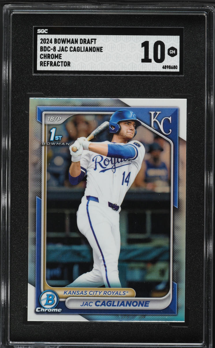2024 Bowman Chrome Draft Refractor Jac Caglianone PROSPECT #BDC-8 SGC 10 GEM MINT