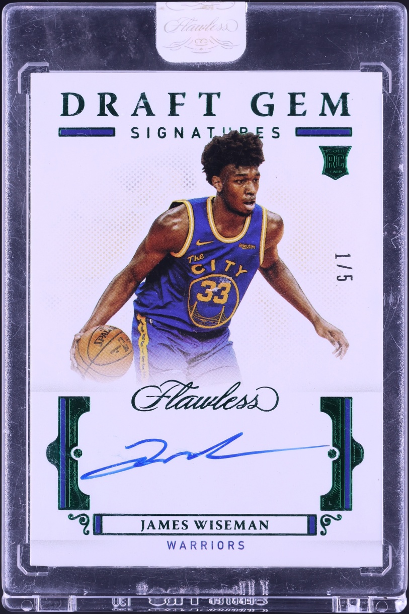 2020 Panini Flawless Draft Gem Signatures Emerald James Wiseman ROOKIE AUTO 1/5 #DG-JWM