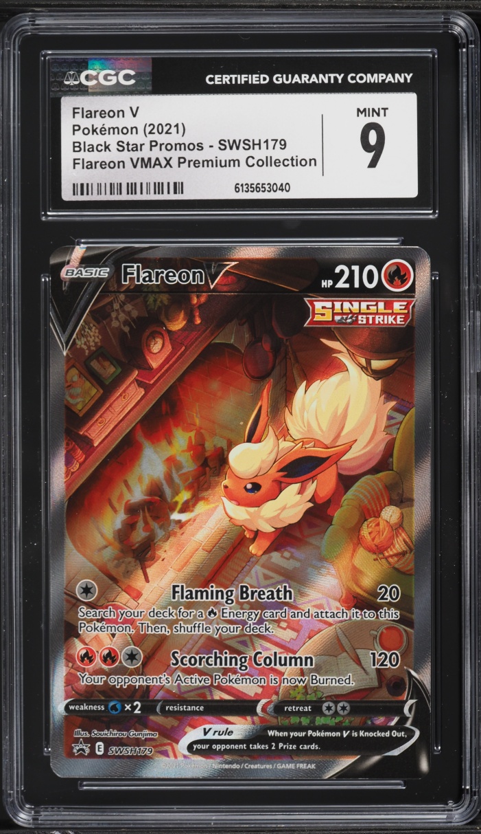 2021 Pokemon SWSH Promo VMAX Premium Collection Alt Art Flareon V #SWSH179 CGC 9 MINT