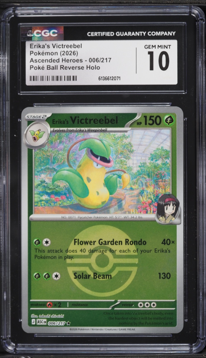 2026 Pokemon Mega Evolution Ascended Heroes Poke Ball Holo Erika's Victreebel #6 CGC 10 GEM