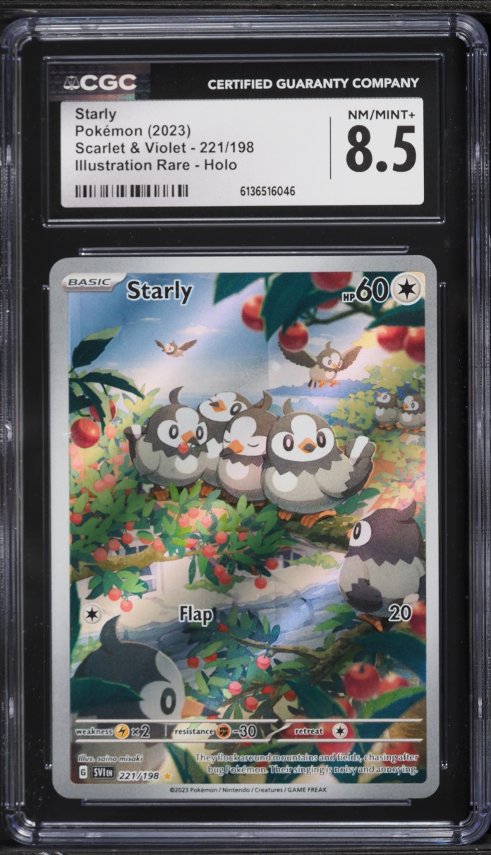 2023 Pokemon Scarlet & Violet IR Starly #221 CGC 8.5 NM-MT+